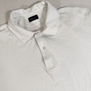 Proper Cloth Polo Shirt Mens Large Carmel White Cotton Tencel Blend Knit Pique